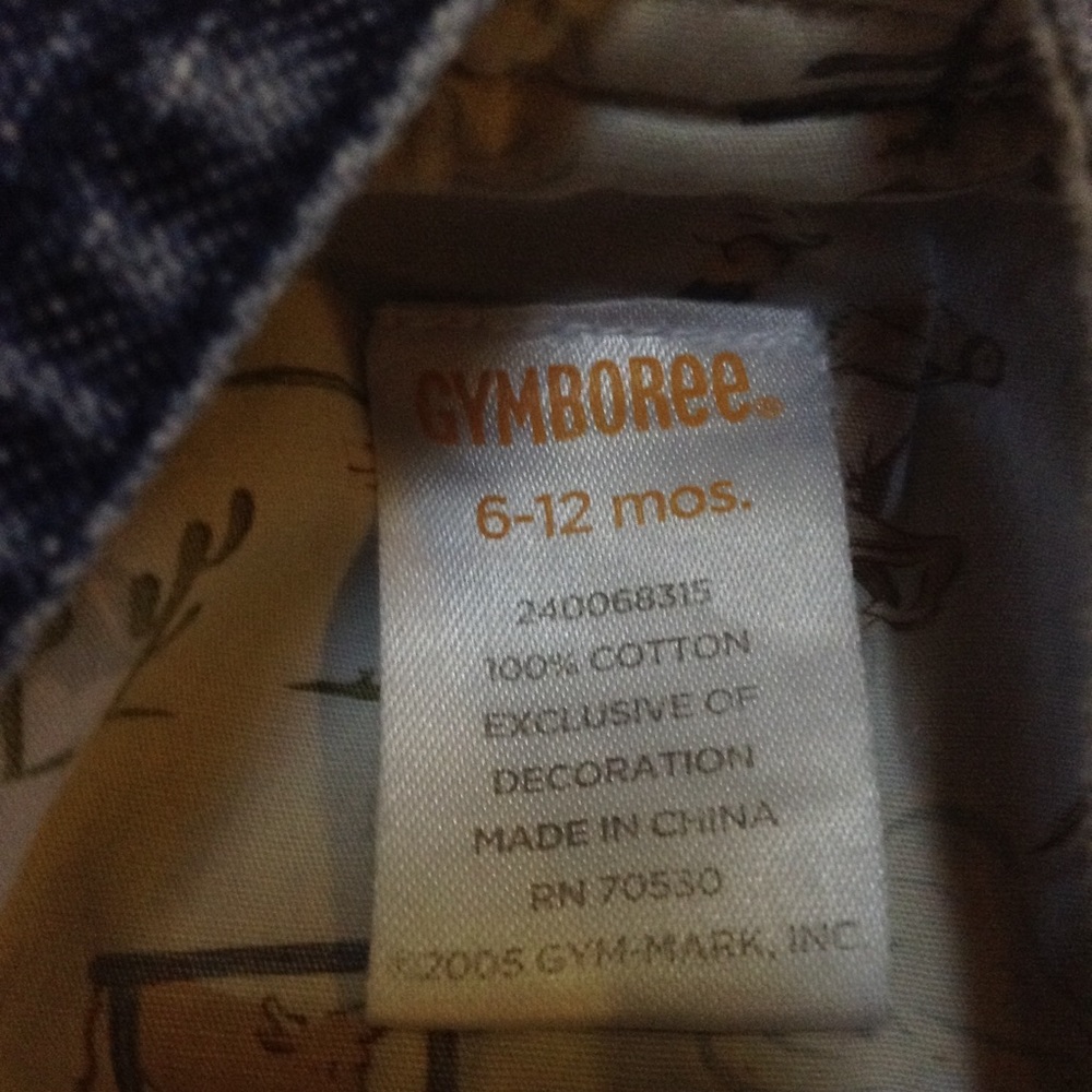 Gymboree Blue Denim One Piece with White Lace Trim - Picture 6 of 6